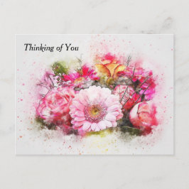 Aquarellbuntbart von Blume Postkarte