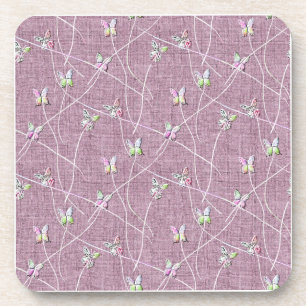Aquarellbutterfische auf Dusty Pink Getränkeuntersetzer