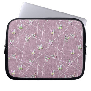 Aquarellbutterfische auf Dusty Pink Laptopschutzhülle
