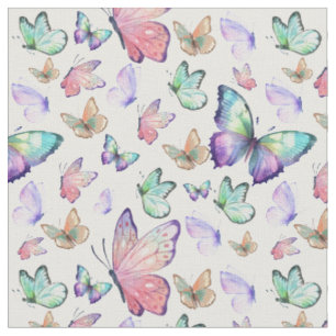 Aquarellbutterfische Nahtloses Muster Stoff