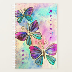 Aquarellbutterfische Planen Sie Ihren Namen und Ih Planer