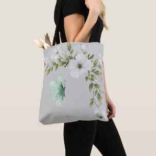 Aquarellbutterfische und Blume Tasche