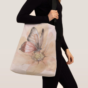 Aquarellbutterfische und Blume Tragetaschen Mit Langen Trägern
