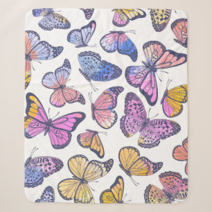 Aquarellbutterfliegen: Pastellfarbenes Vintages Mu Sherpadecke