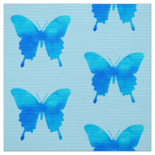 Aquarellbutterfliegen - Schatten von Sky Blue Stoff
