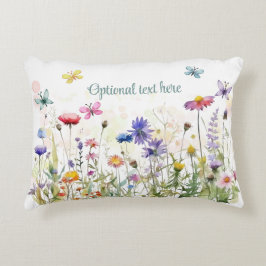Aquarellbutterfliegen Wildblume, beide Textminze Dekokissen