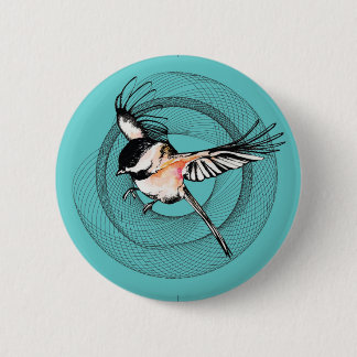 Aquarellchickadee-Knopf Button