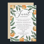 Aquarellcitrus Süß 16. Blumengarten Orange Einladung<br><div class="desc">Aquarellfarbener orangefarbener Zitrusfrüchte Sweet 16 Geburtstag Einladung mit elegantem Drehbuch. Geeignet für den botanischen Garten oder die Natur Hinterhof Party Thema. Bitte kontaktieren Sie mich,  wenn Sie weitere Informationen benötigen.</div>