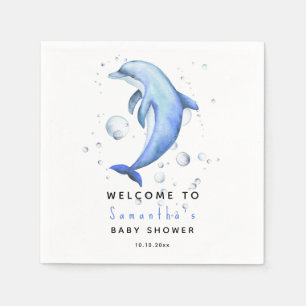 Aquarelldolphin BEGRÜSSEN Baby-Dusche Serviette
