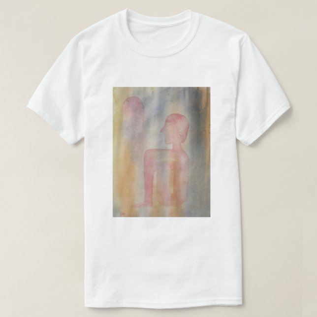 Aquarelldruck der Nacht des Roten Mond T-Shirt (Design vorne)