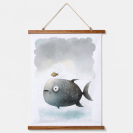 Aquarelldruck Wandteppich Mit Holzrahmen