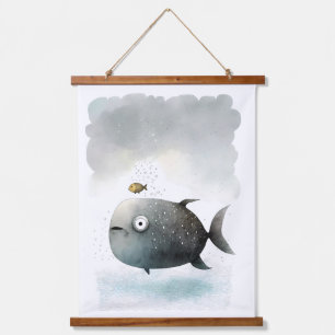 Aquarelldruck Wandteppich Mit Holzrahmen