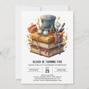 Aquarelldruckfähige Detektion Geburtstag Einladung