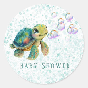 Aquarelldusche Kinderdusche Runder Aufkleber