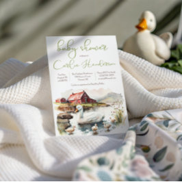 Aquarelldusche mit Ducklings Babydusche Einladung