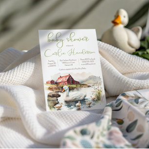 Aquarelldusche mit Ducklings Babydusche Einladung