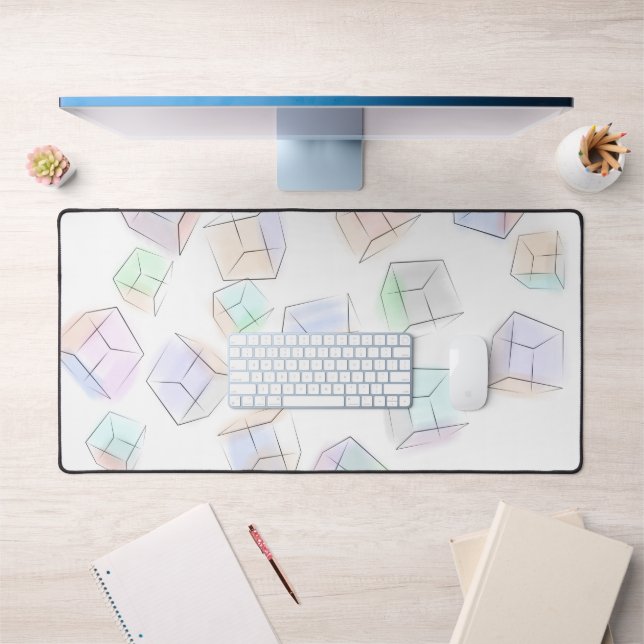 Aquarelle 3D Cube de bureau Mat - Abstrait moderne (Bureau 1)