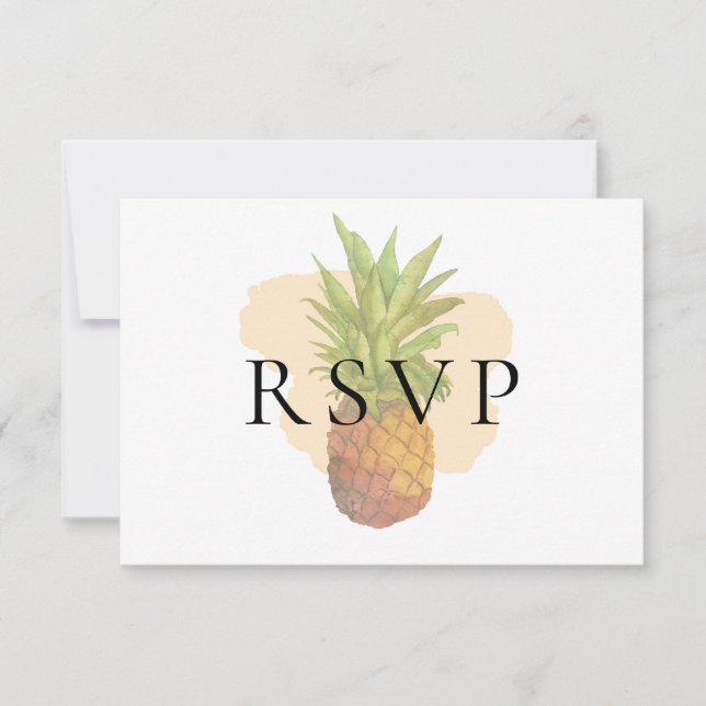 Aquarelle à ananas tropicale Mariage Menu Choix (Devant)