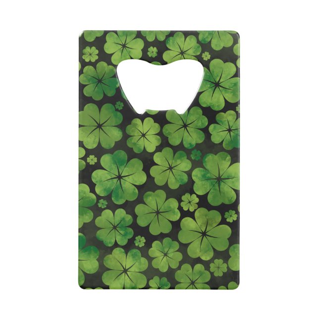 Aquarelle à quatre feuilles de Motif Shamrock Luck (Devant)