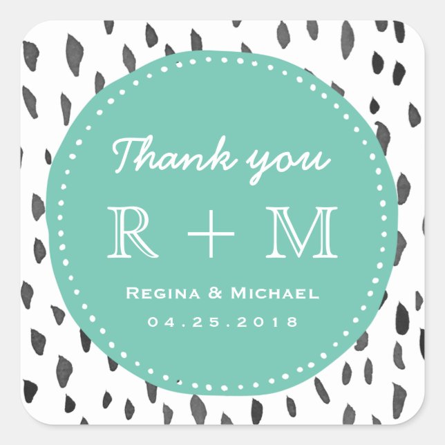 Aquarelle Abstrait Motif mariage Favor Sticker (Devant)