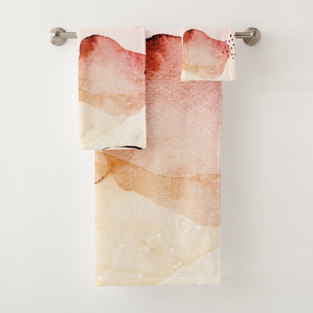 Aquarelle Abstraite Boho Terracotta Rouge (En situation)