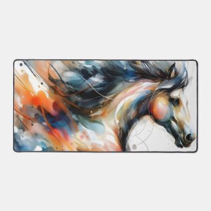 Aquarelle abstraite Cheval au galop