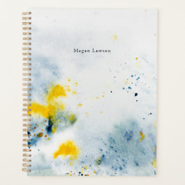 Aquarelle Abstraite moderne bleu et jaune