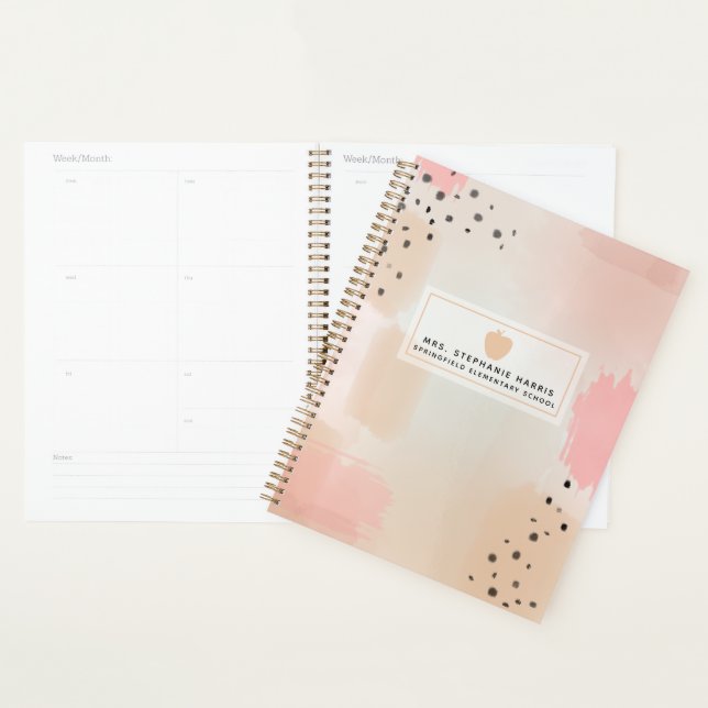Aquarelle Abstraite Pink Apple enseignant planific (Devant avec enveloppe)