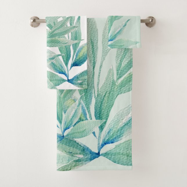 Aquarelle Abstraite Plante de l'océan bleu moderne (En situation)