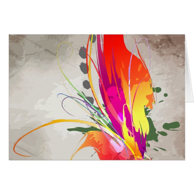 Aquarelle Abstraite plaque d'encre d'oiseaux de pa (Devant horizontal)