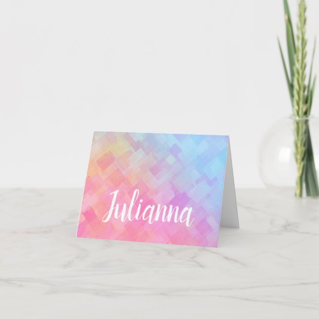 Aquarelle Abstraite Retro Pink Pastel Personnalisé (Devant)