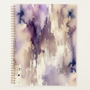 Aquarelle abstraite violette et beige