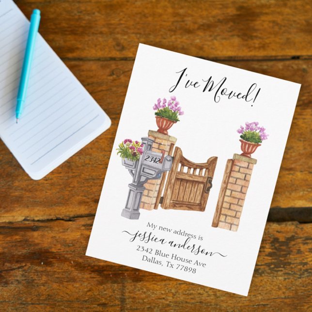 Aquarelle Accueil Faire-part mobile J'ai déménagé (Créateur téléchargé)