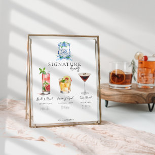 Aquarelle   Affiche de boisson signature de la mar