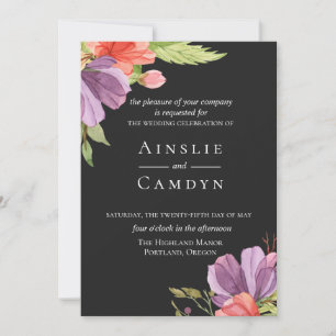 Aquarelle agile Faire-part de mariage florale
