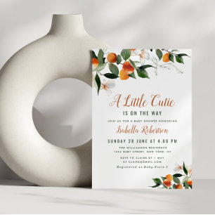 aquarelle agrumes oranges baby shower Invitation