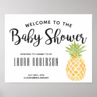 Aquarelle ananas | AFFICHE DE BIENVENUE BABY SHOWE