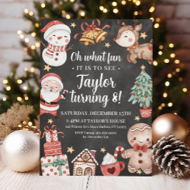 Aquarelle Anniversaire Noël Invitation