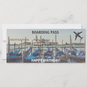 Aquarelle Anniversaire surprise Carte Venise