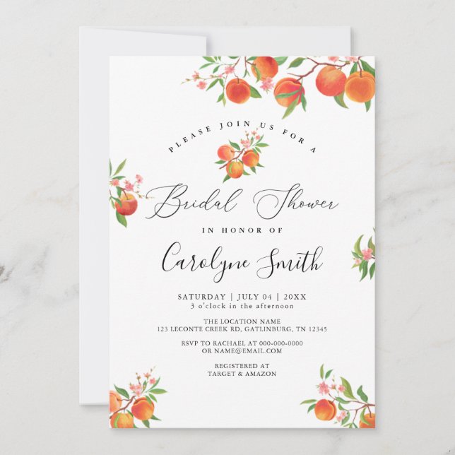 Aquarelle Apprend Floral Bridal Showée Invitation (Devant)