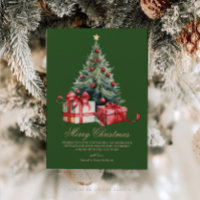 Aquarelle Arbre de Noël non photo Carte de Noël