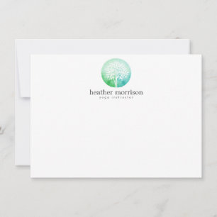 Aquarelle arbre Yoga et bien-être Carte pour notes