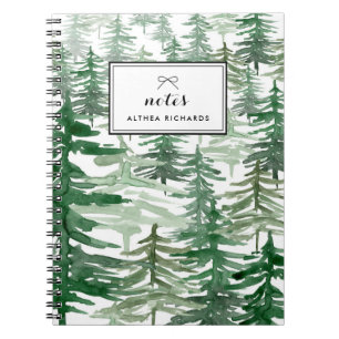 Aquarelle Arbres Motif Carnet personnalisé I