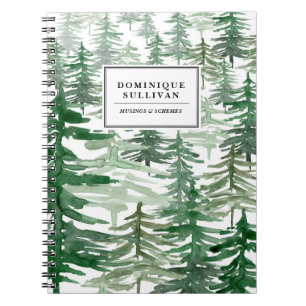Aquarelle Arbres Motif Carnet personnalisé II