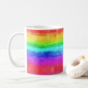 Aquarelle arc-en-ciel colorée Vave Mug tendance