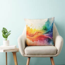 Aquarelle Arc-en-ciel Couleur oreiller