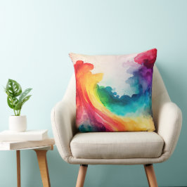 Aquarelle Arc-en-ciel Couleur oreiller