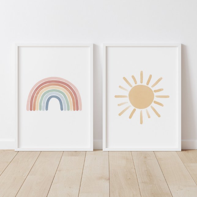 Aquarelle arc-en-ciel et pépinière solaire (Créateur téléchargé)