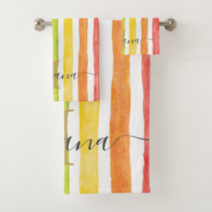 Aquarelle arc-en-ciel Rayures monographiques Perso