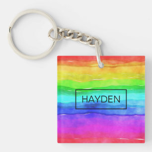 Aquarelle arc-en-ciel rayures personnalisées